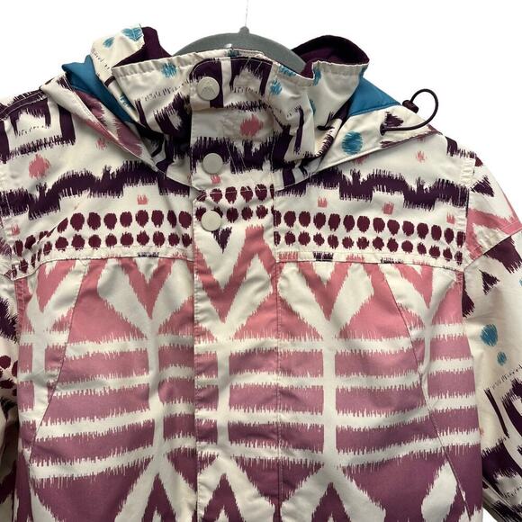 Burton Jacket Womens Small Pink Purple Blue Cream Ski Snowboard Da Nang Coat - Picture 8 of 13
